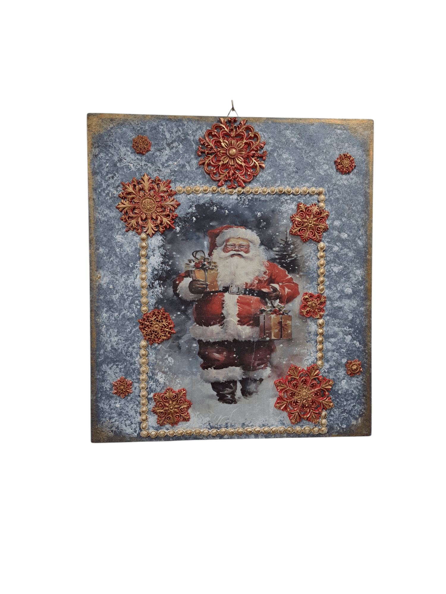 Quadro babbo natale con pacchetti