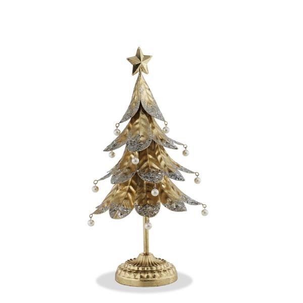 Albero natale metallo dorato